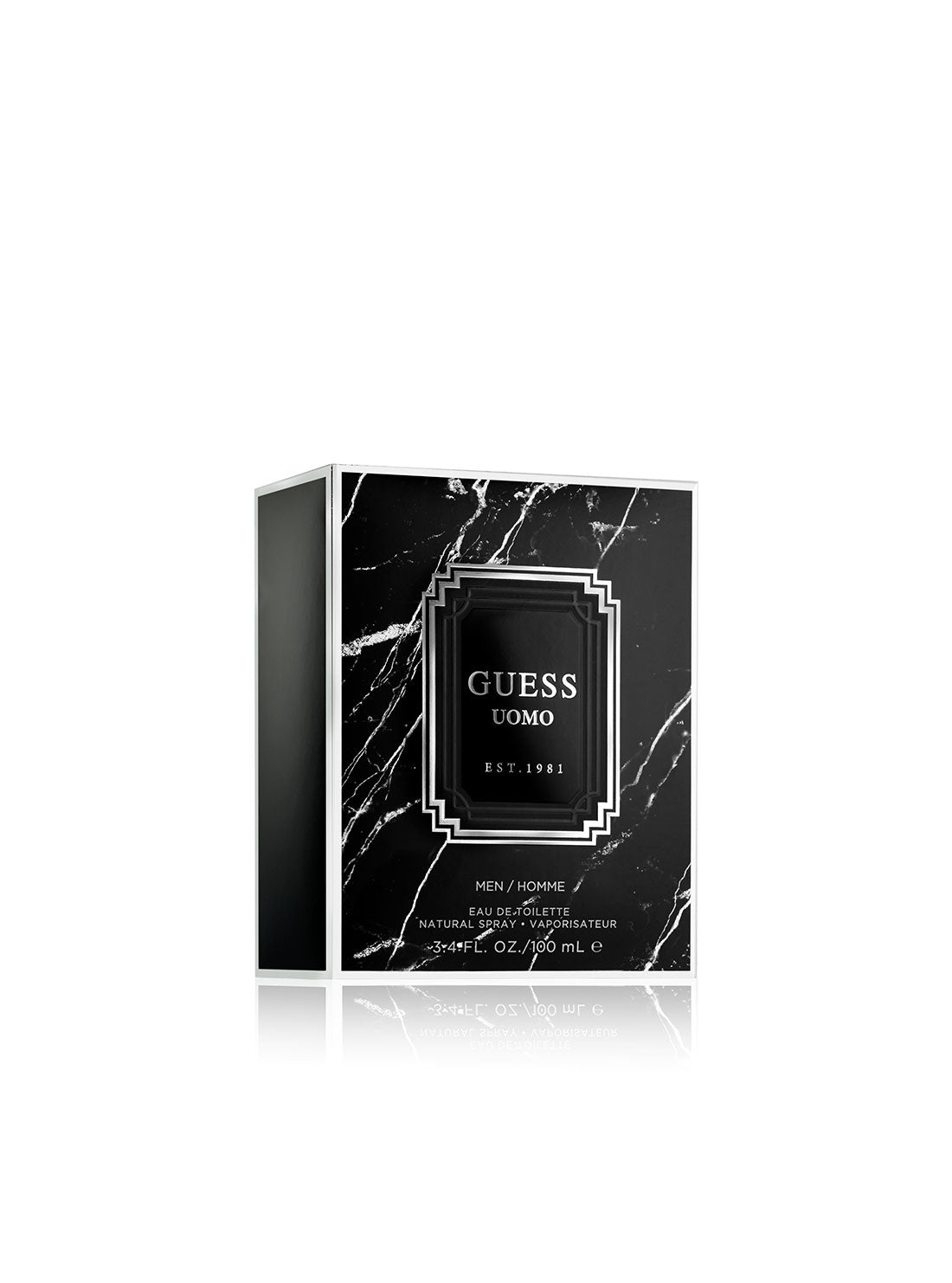 GUESS Mens UOMO Fragrance 100ml GSF32660 Bottle and Packaging View