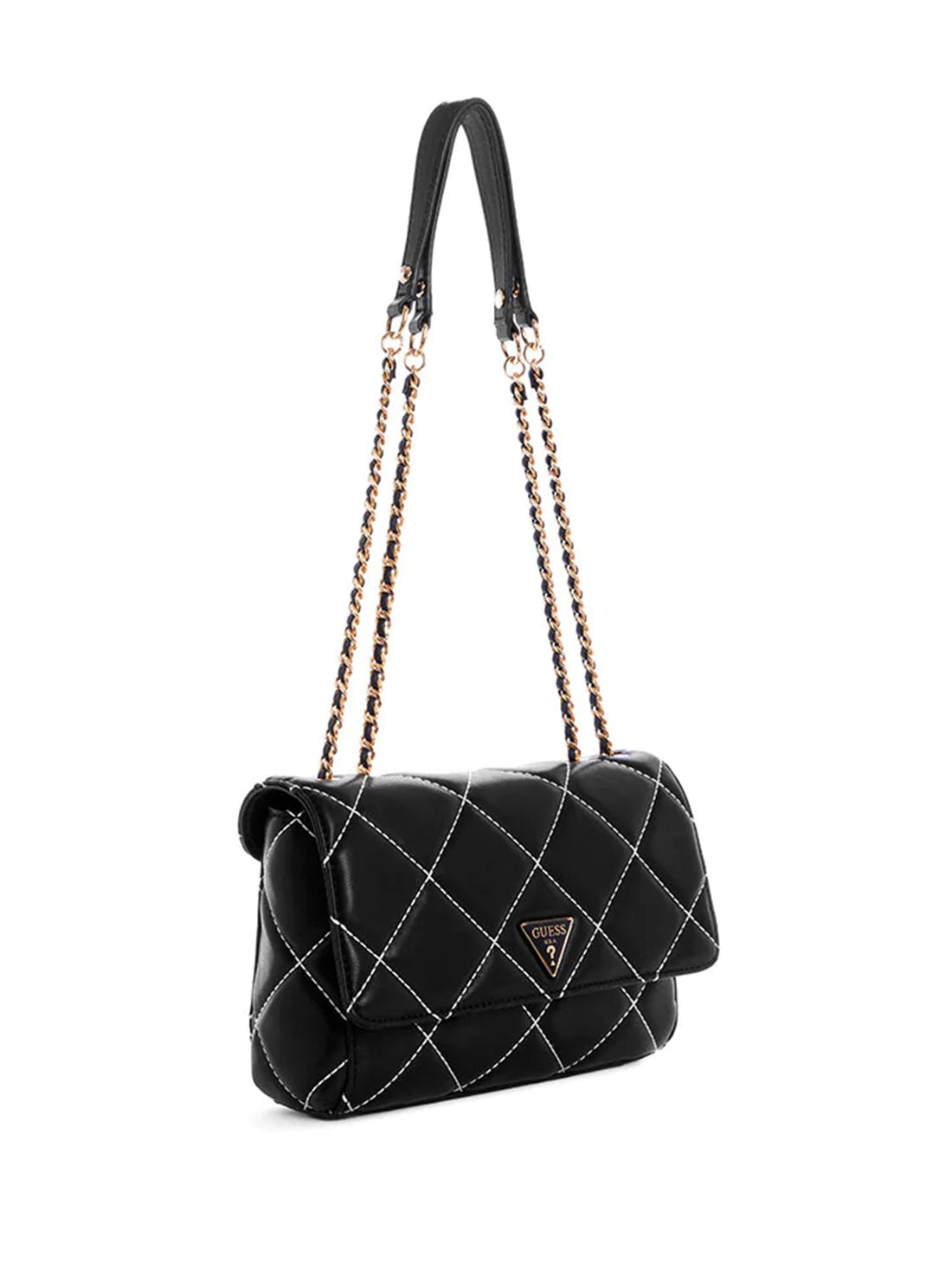  GUESS Womens Black Multi Cessily Convertible Crossbody Bag QC767921 Front Side View
