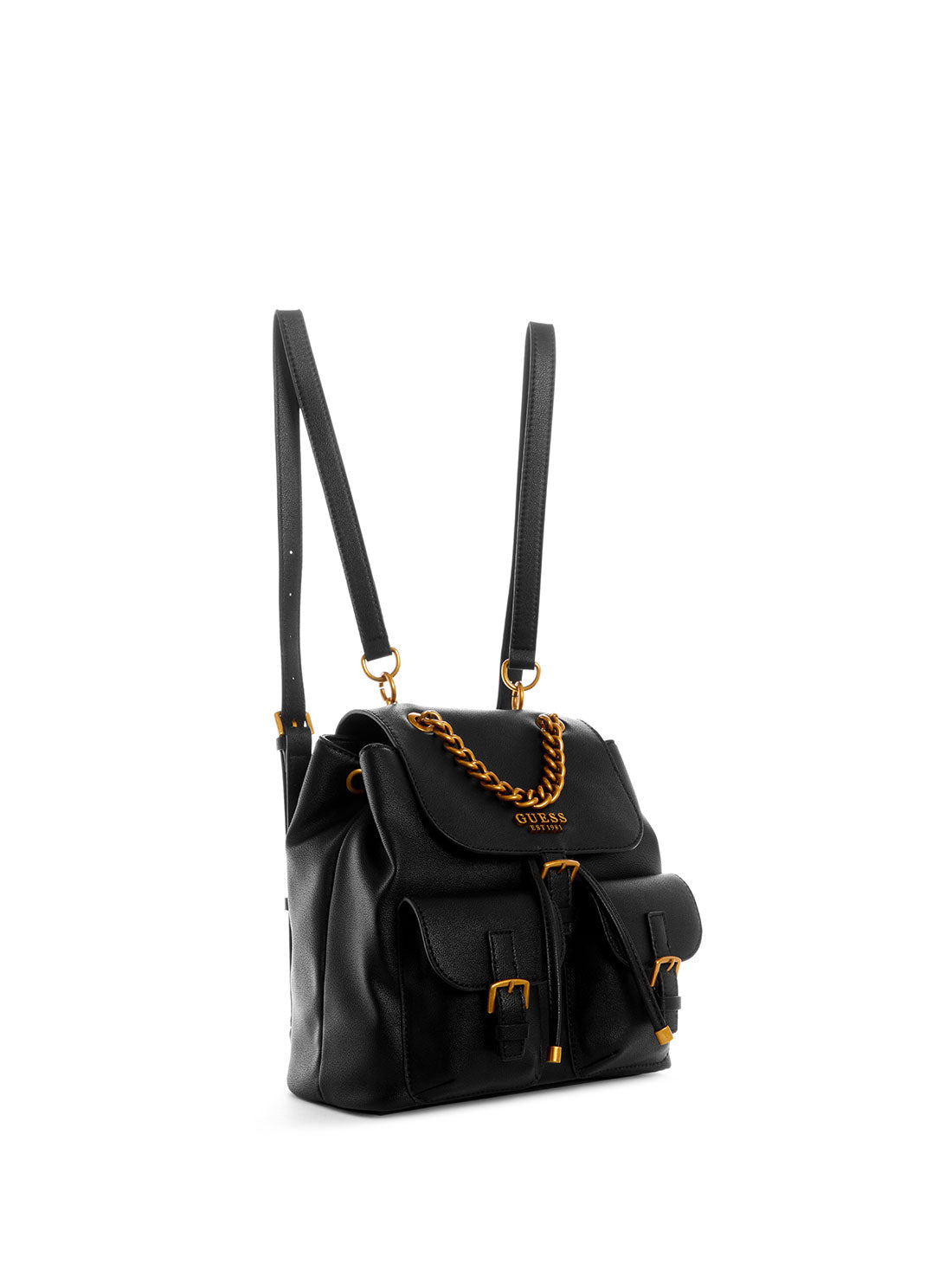 GUESS Womens Black No Limit Backpack VB848632 Side View