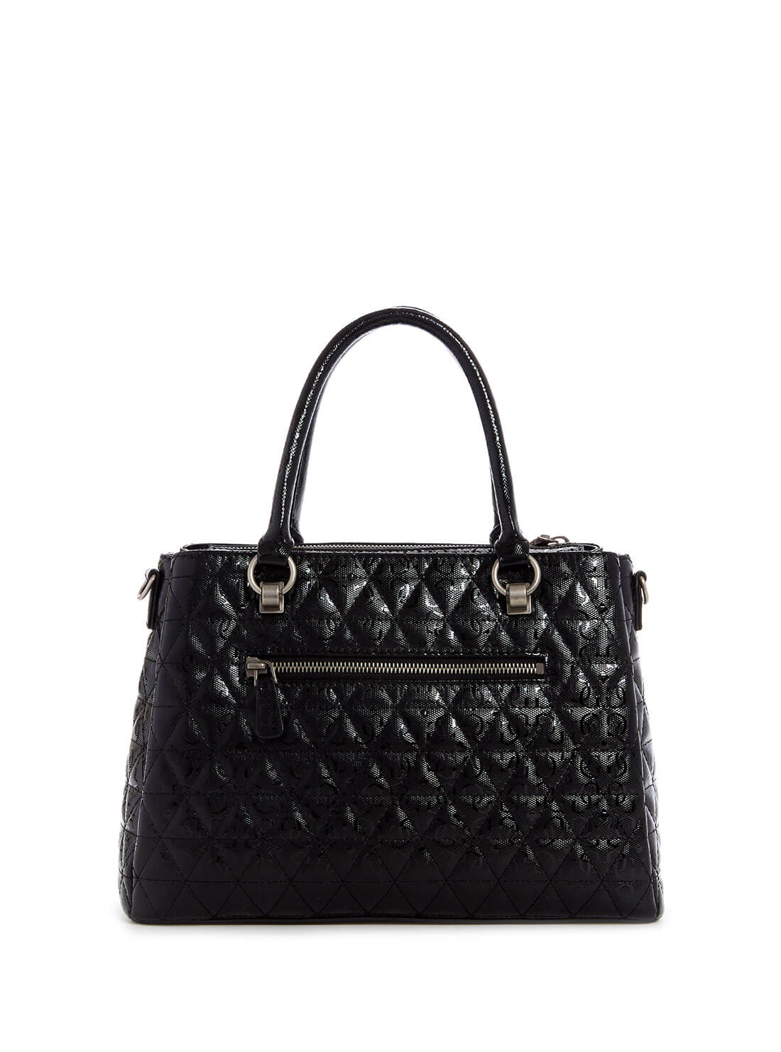 GUESS Womens Black Wessex Triple Compartment Satchel GN837906 Back View