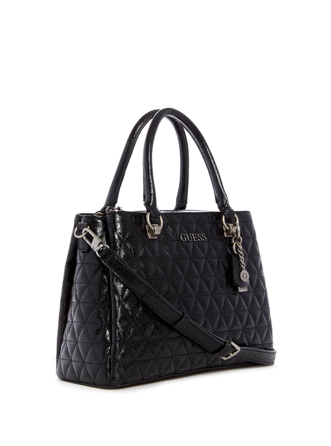 GUESS Womens Black Wessex Triple Compartment Satchel GN837906 Side View