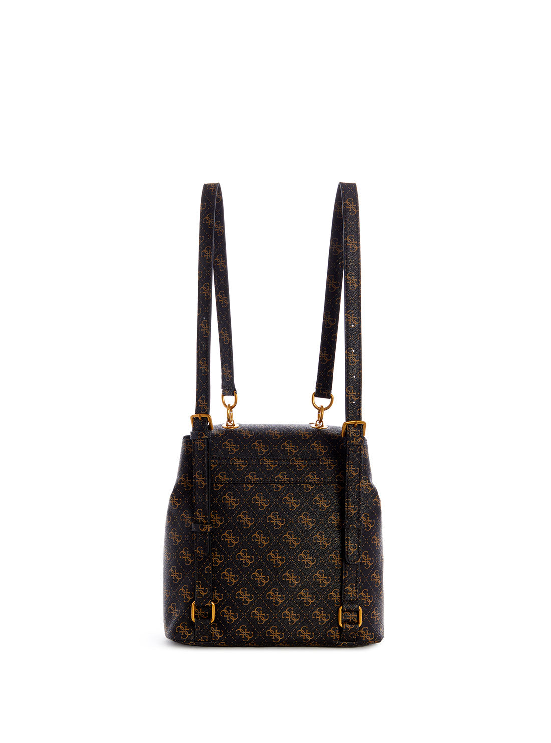 GUESS Womens Black Brown No Limit Logo Backpack SB848632 Back View