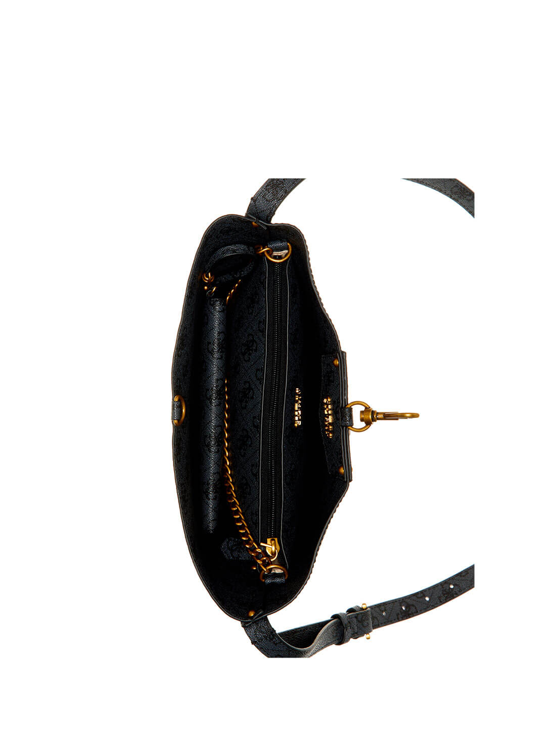 GUESS Women's Eco Black Brenton Bucket Bag ESB839001 Inside View
