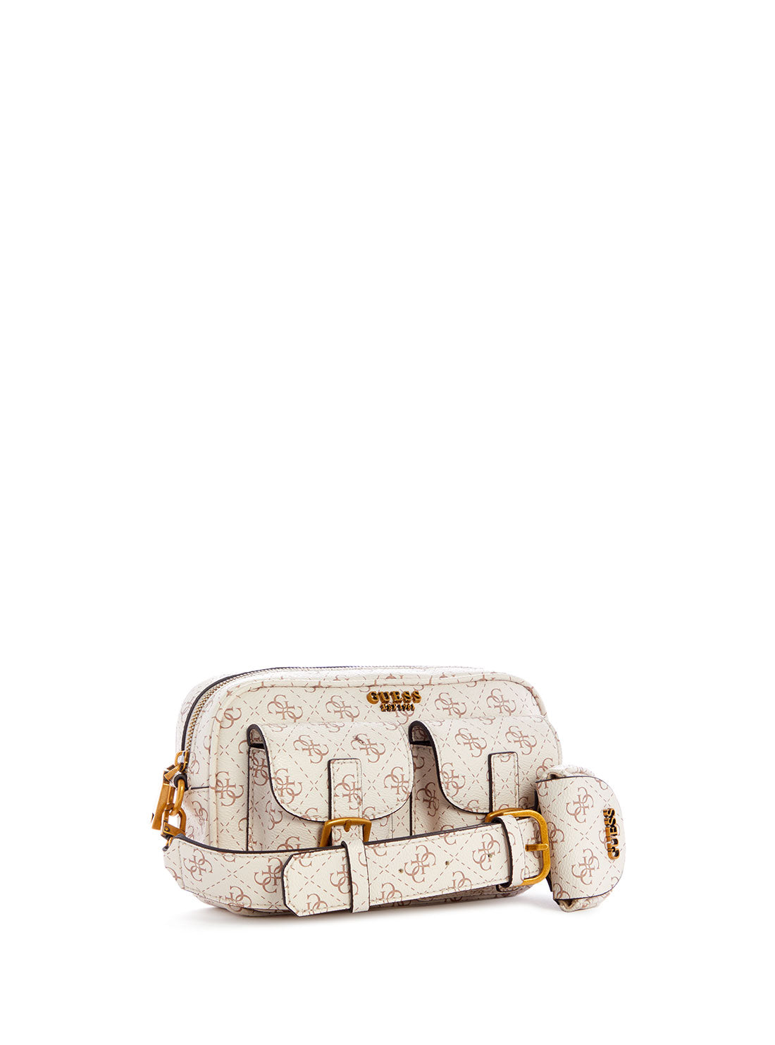 GUESS Womens Cream No Limit Logo Crossbody Bag SB848614 Side View