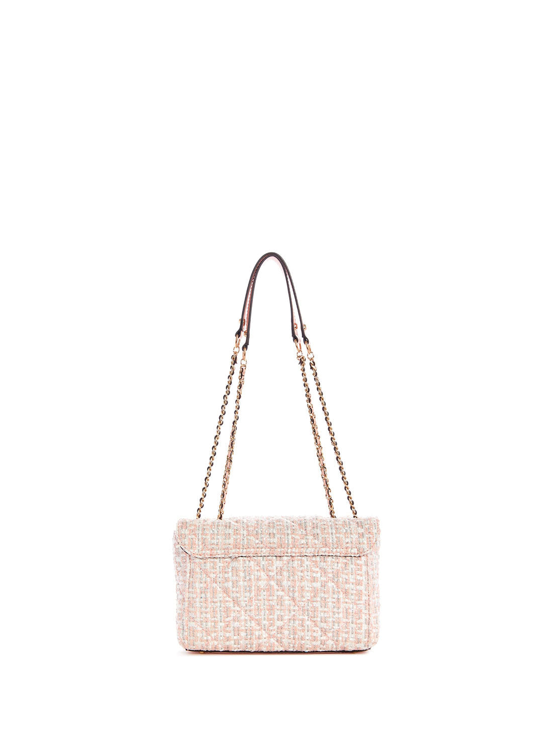 GUESS Womens  Pink Tweed Cessily Crossbody Bag PT767921 Back View