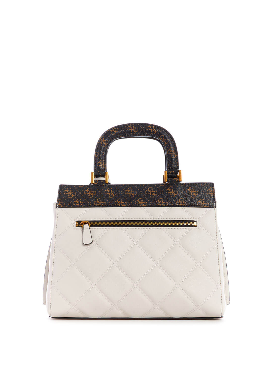 GUESS Womens White Multi Katey Luxury Satchel QB787028 Back View