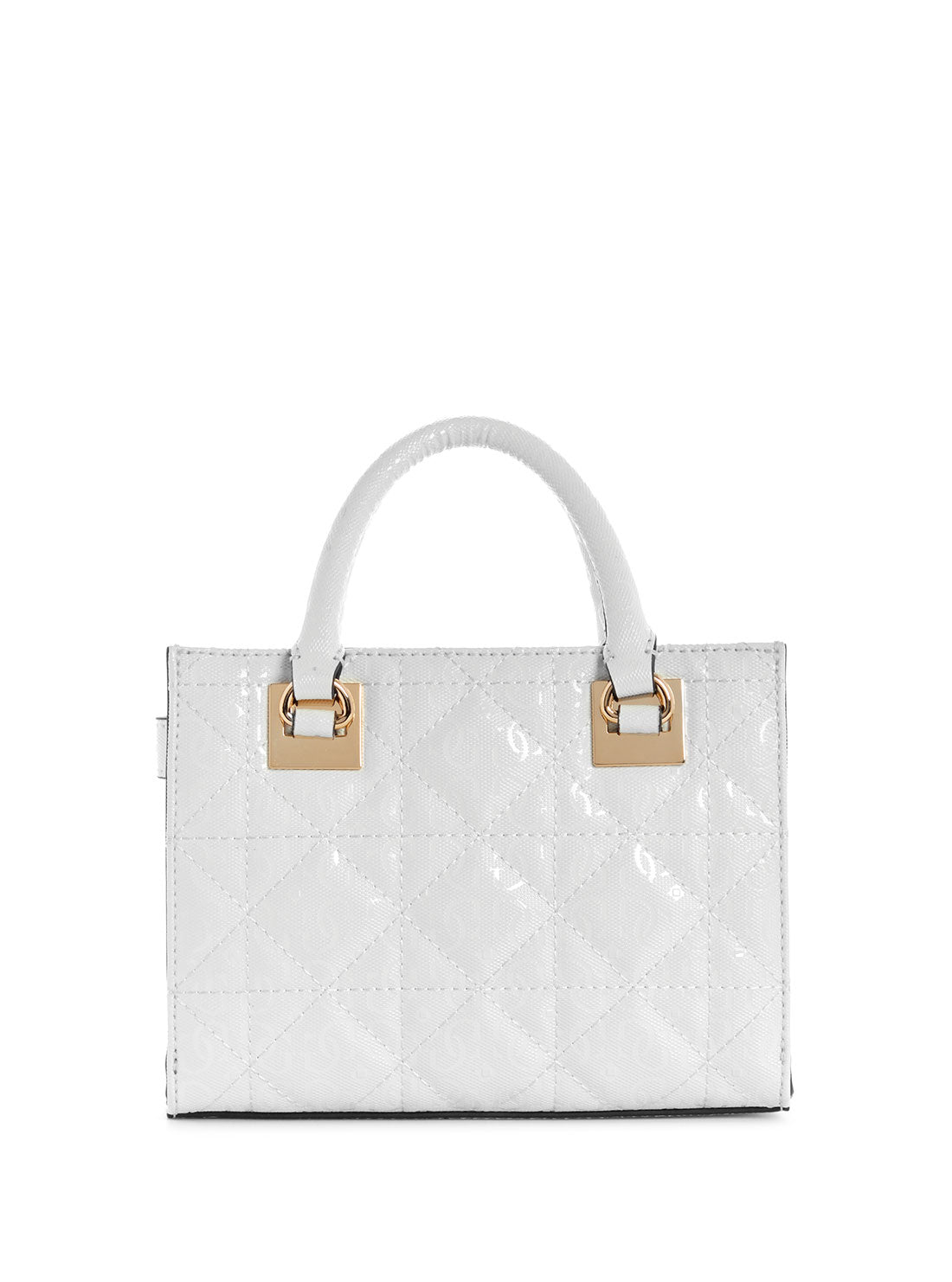 GUESS Womens White Malia Mini Satchel Bag GG848876 Back View