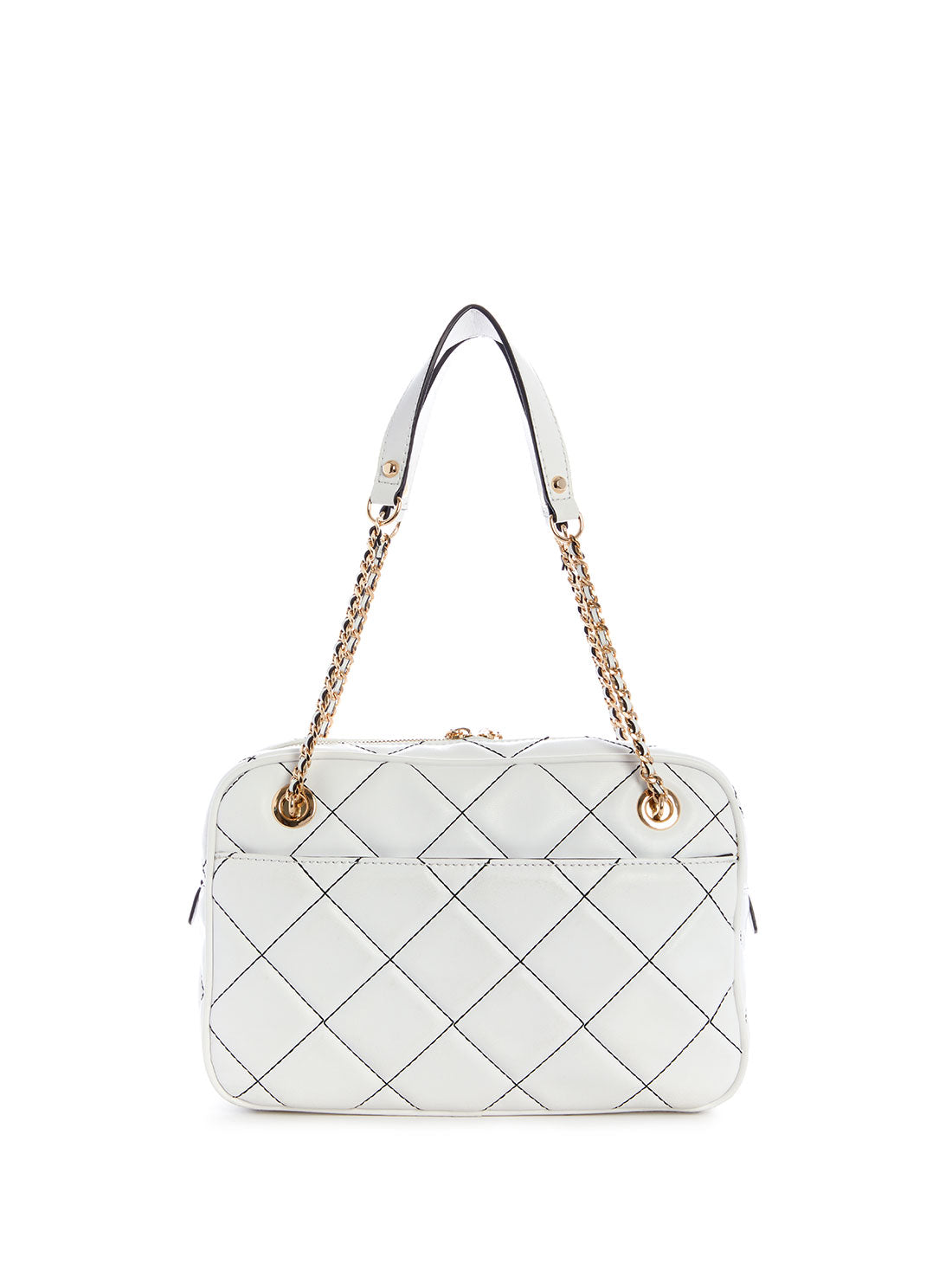GUESS Womens White Multi Cessily Shoulder Bag QC767918 Back View