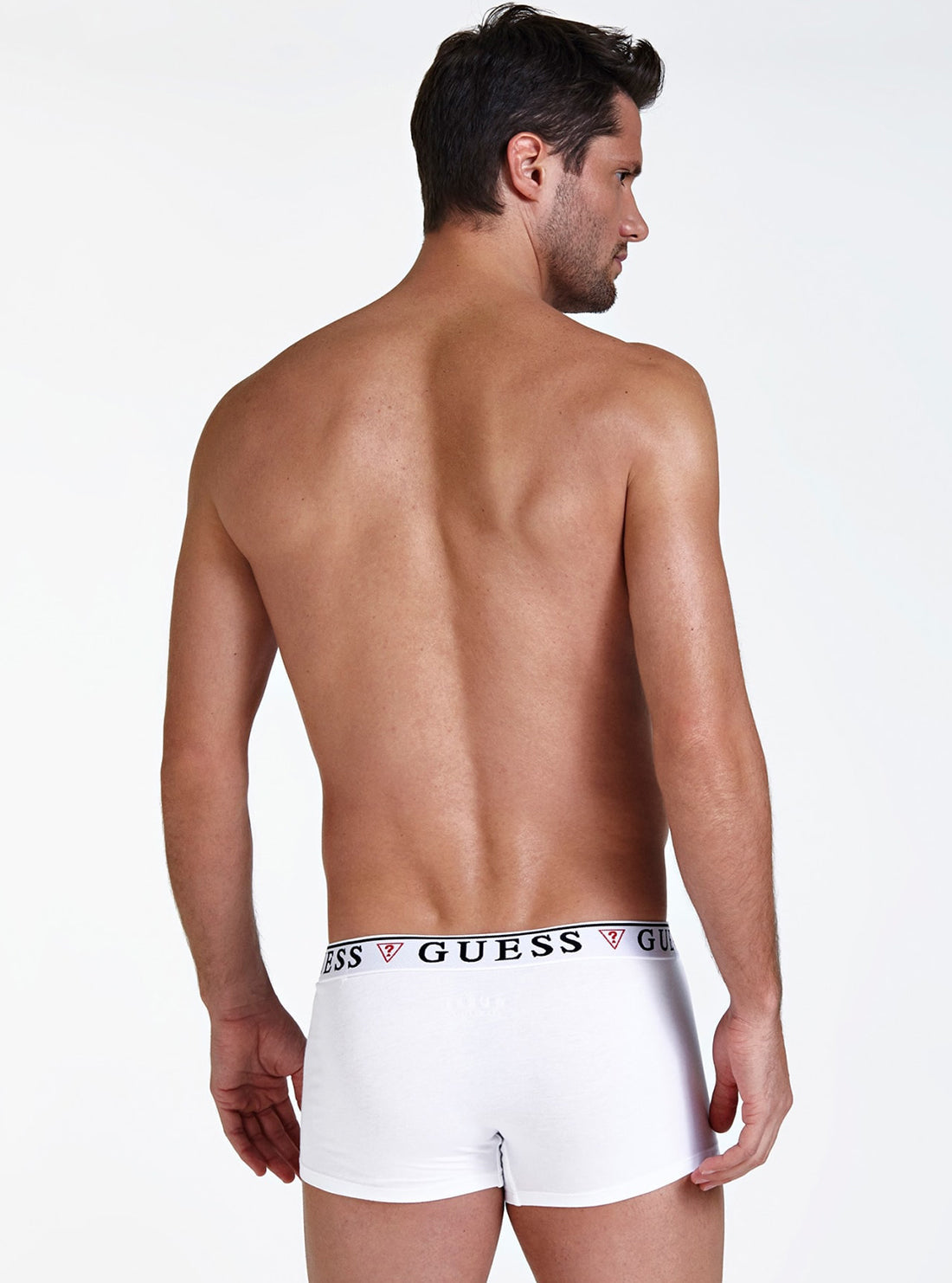 GUESS Mens White Brian Boxer 3-Pack Trunks U97G01JR003 Back View