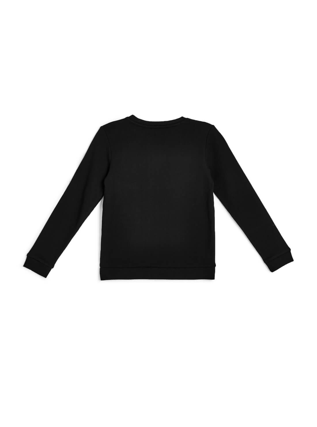 GUESS Kids Big Girl Black Active Logo Sweatshirt (7-16) J74Q10K5WK0 Back View