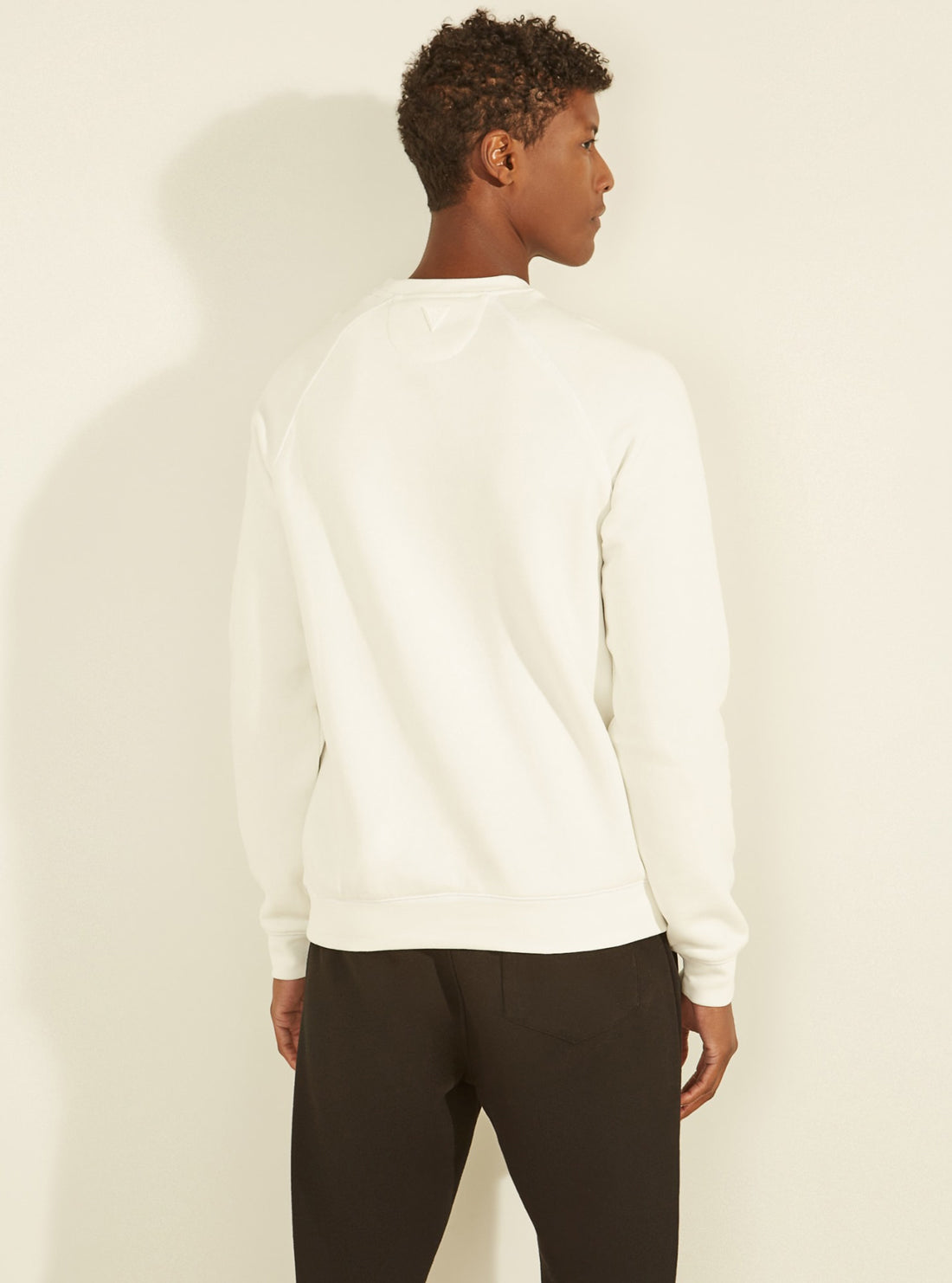 GUESS Mens Eco White Aldwin Active Jumper U1YA02K9V31 Back View