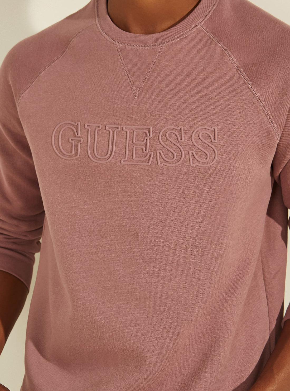 GUESS Mens Eco Hazy Pink Aldwin Active Jumper U1YA02K9V31 Detail View