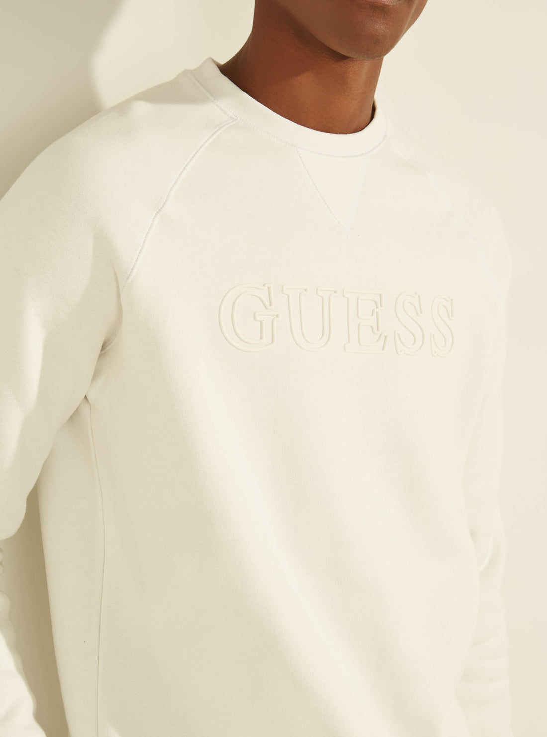 GUESS Mens Eco White Aldwin Active Jumper U1YA02K9V31 Detail View