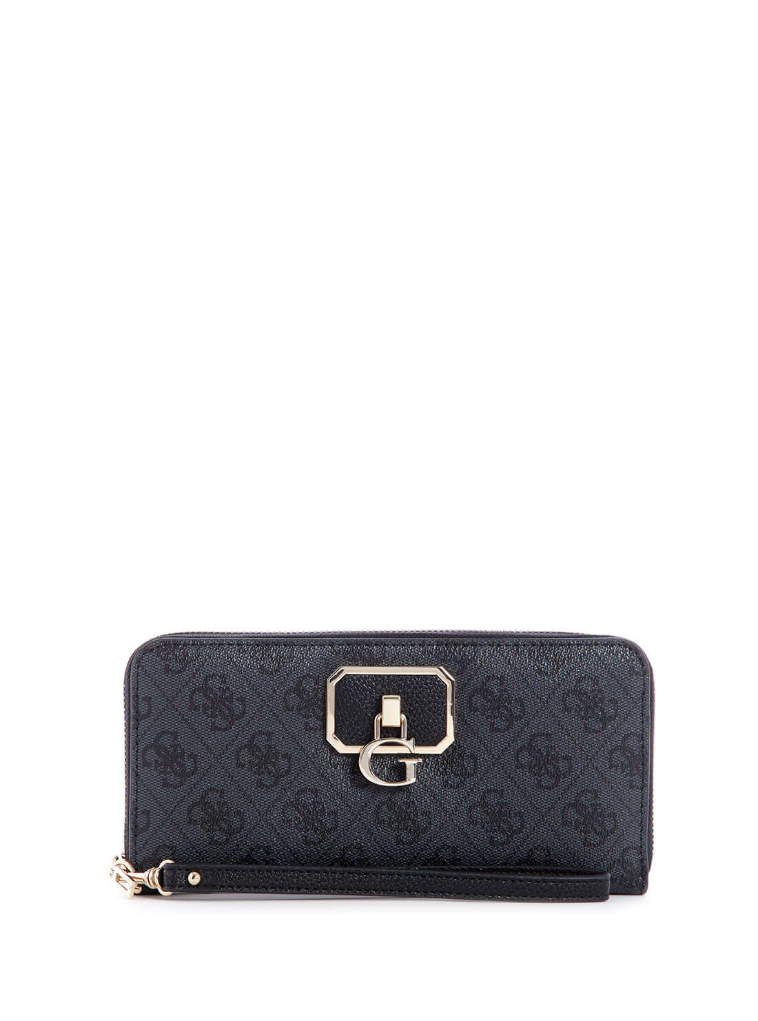 GUESS Womens Black Alisa Large Wallet SG812346 Front View