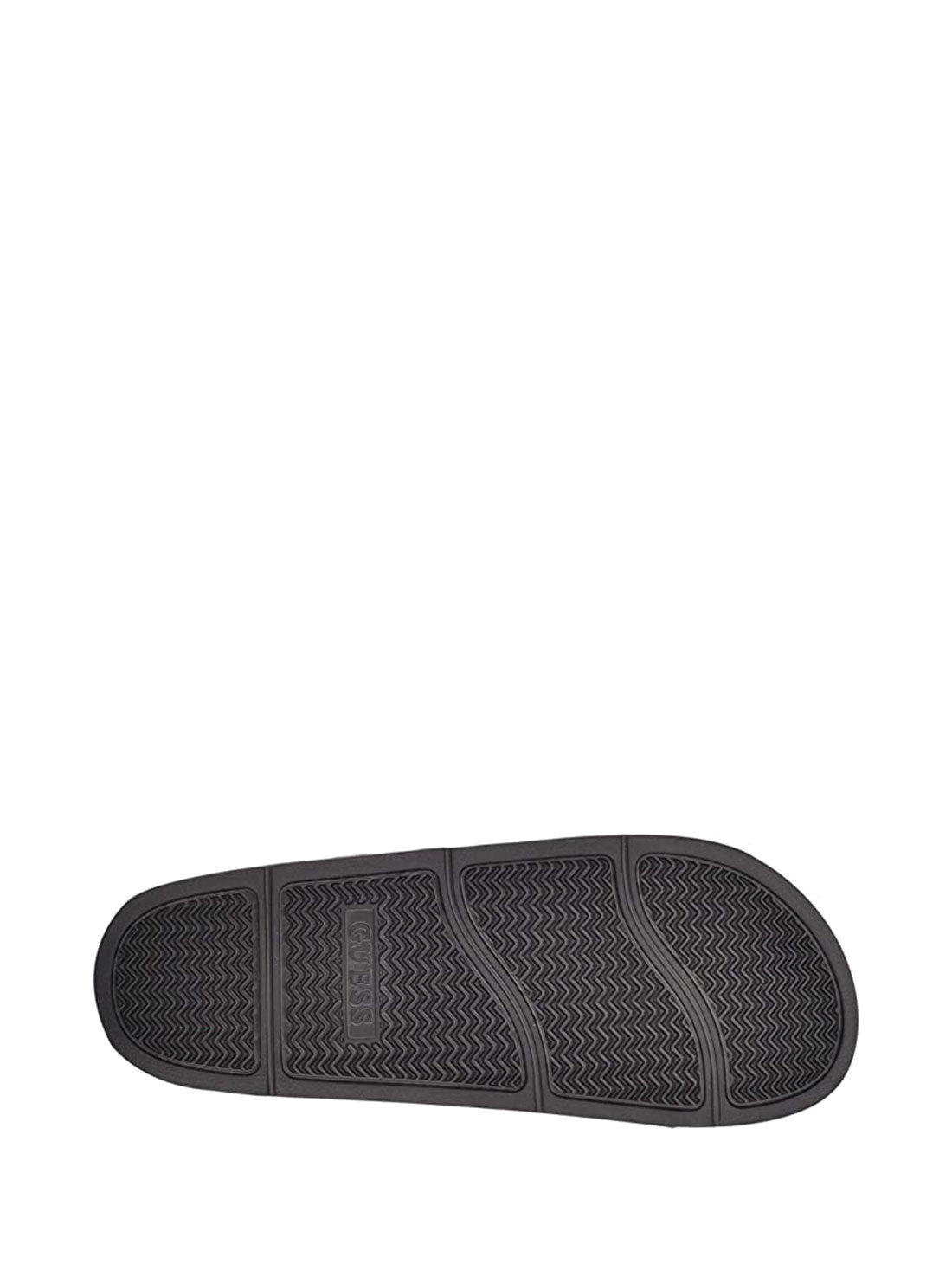 GUESS Men's Black All Over Logo Ester Slides ESTER Bottom View