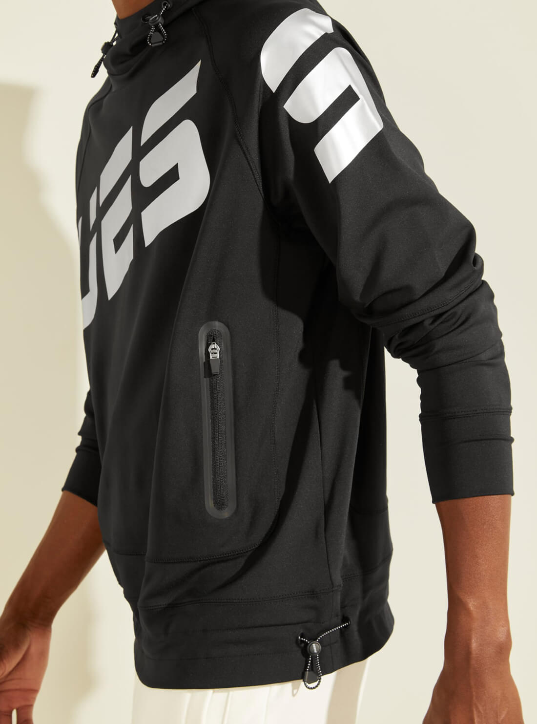 GUESS Mens Black Arden Scuba Active Hoodie U0BA29KA5N0 Detail View