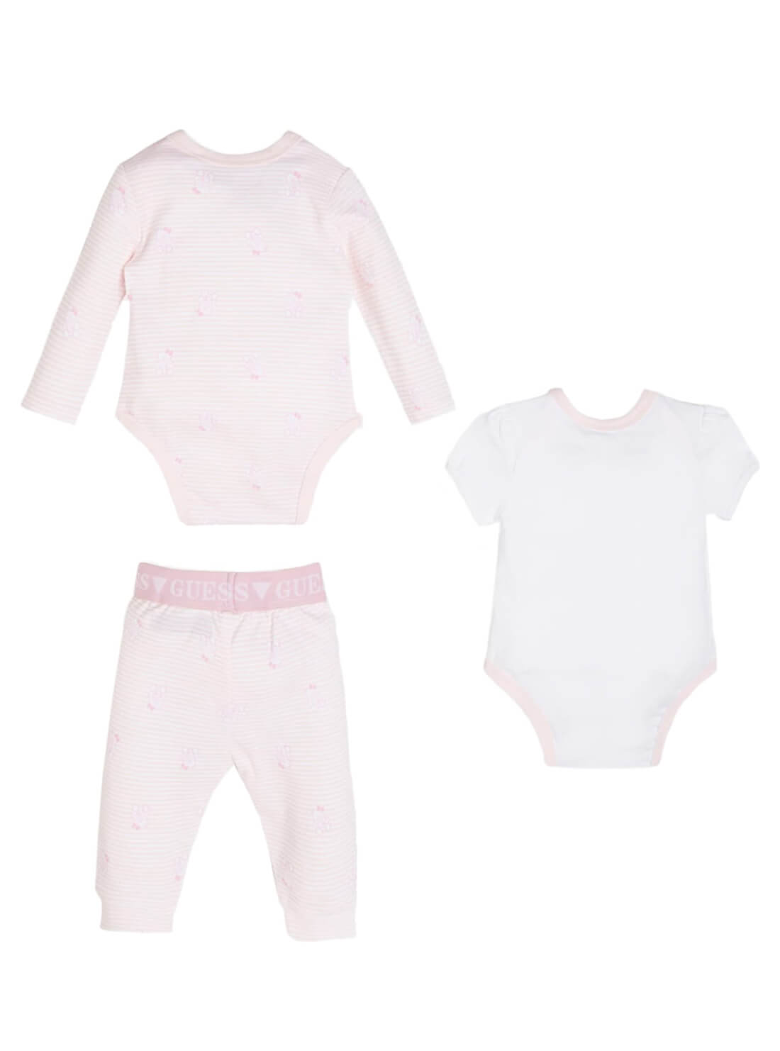 GUESS Kids Pink Baby Bear Baby Bodysuit and Pants Set H1RW04KA6W0 Back View