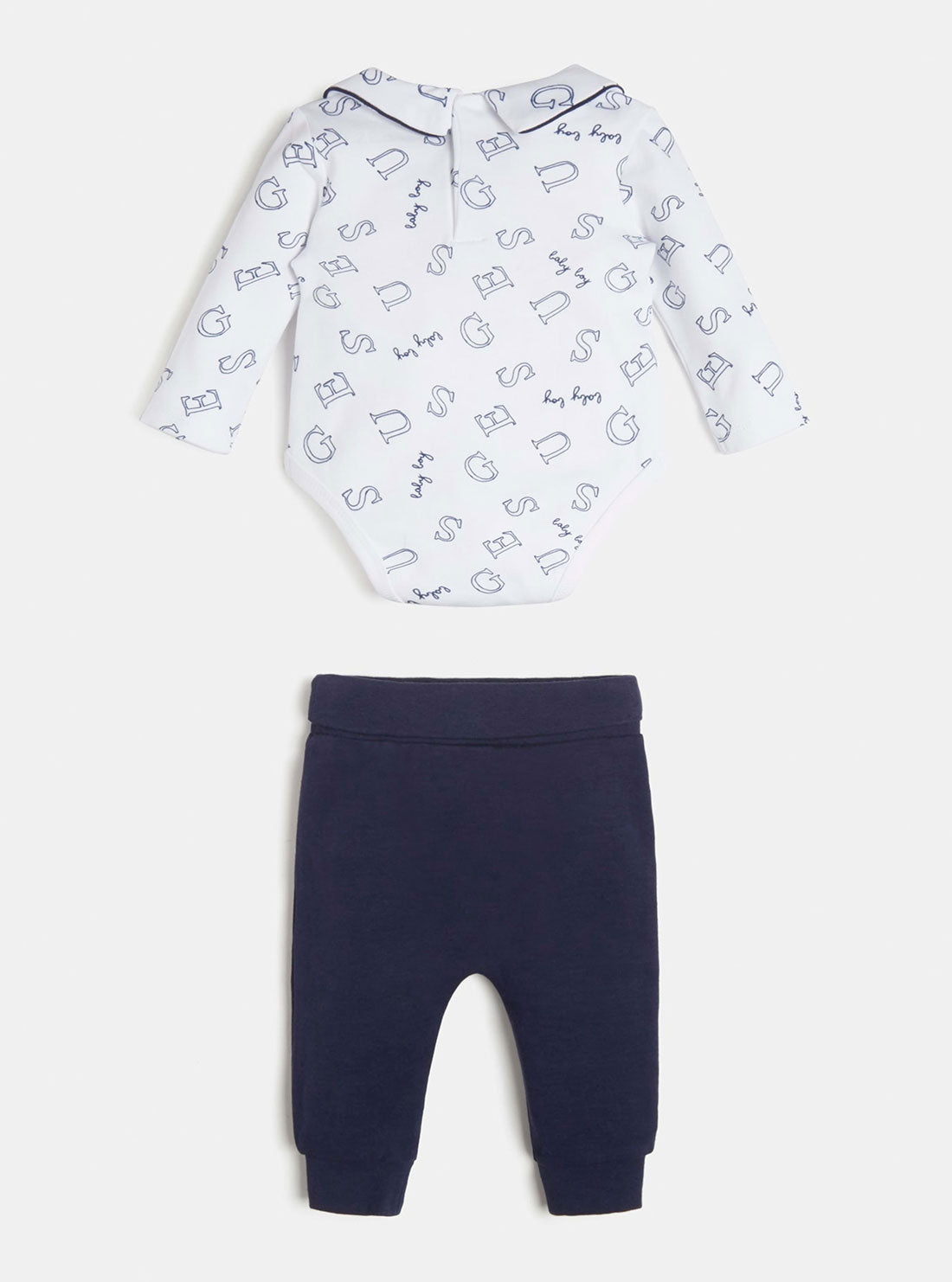 GUESS Baby Boy Blue Anchor Print Onesie And Pants 2-Piece Set (0-12m) P2RG05KA6W0 Back View