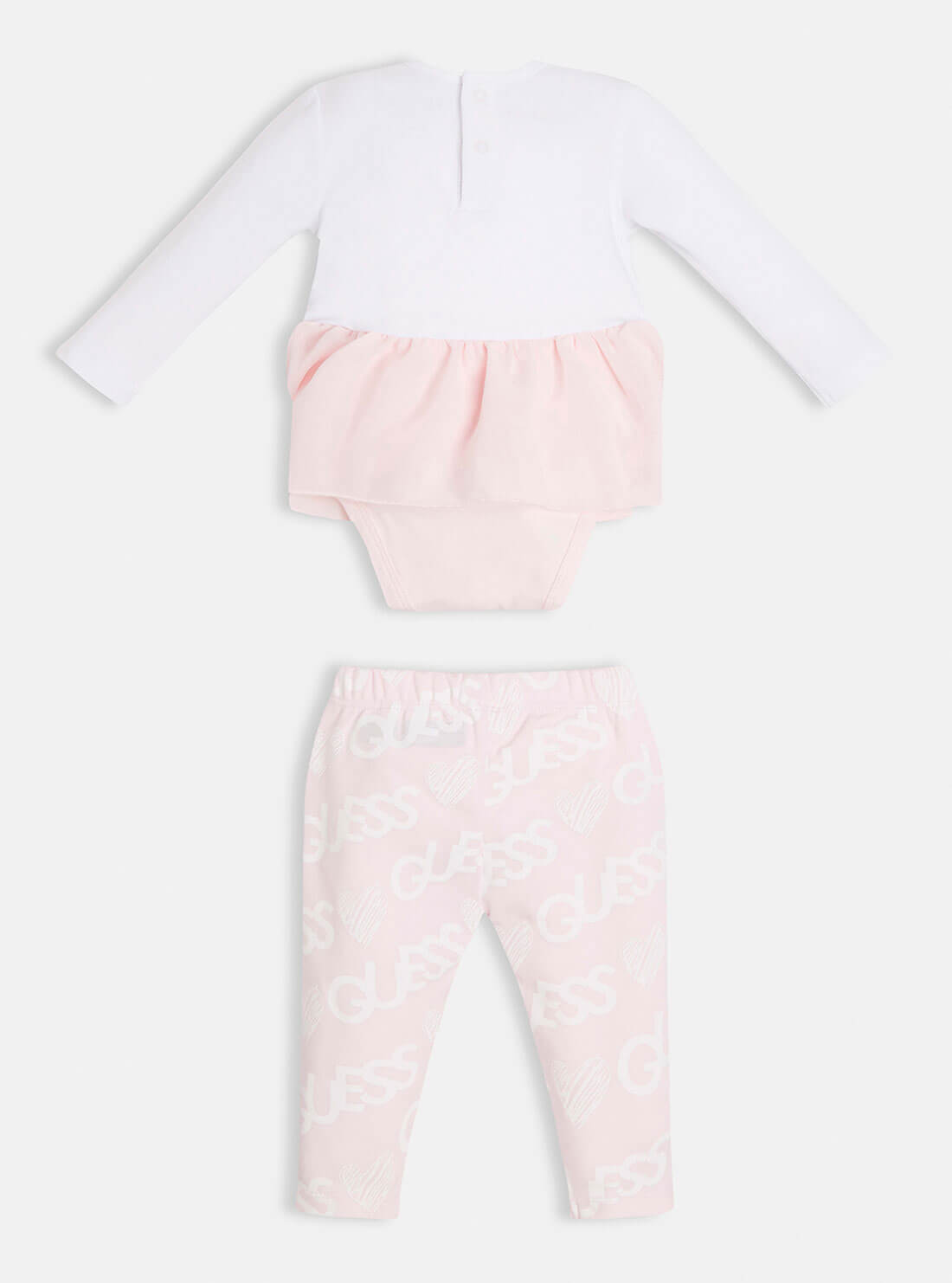GUESS Baby Girl Pink Multi Bear Love Top And Pants 2-Piece Set (0-12M) S1YG00J1311 Back View