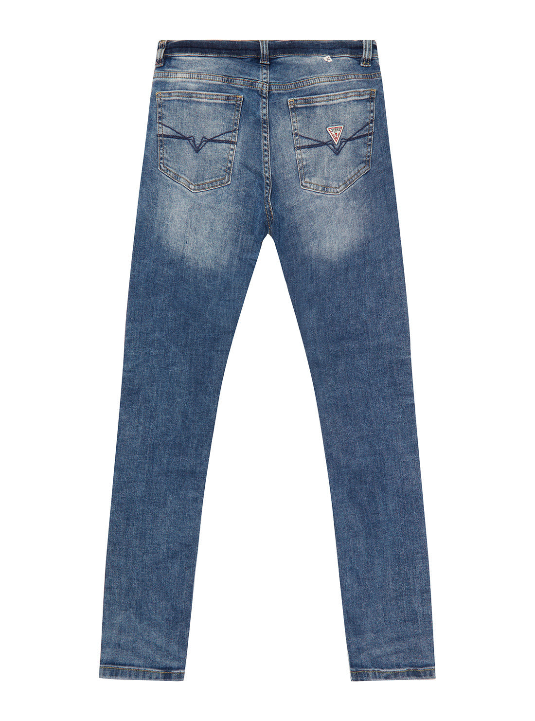 GUESS Big Boy Mid-Rise Denim Skinny Pants in Medium Wash (7-16) L2RA06D4G80 Back View