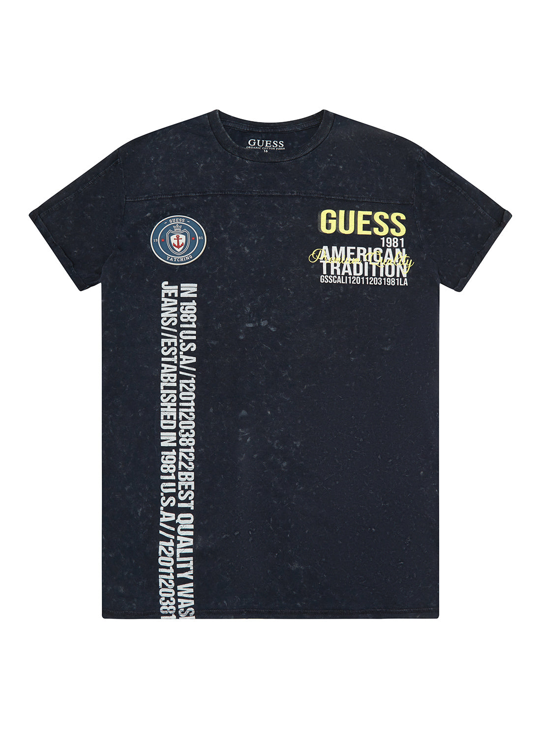 GUESS Big Boys Blue Graphic American Tradition T-Shirt (7-16) L2RI26K8HM0 Front View