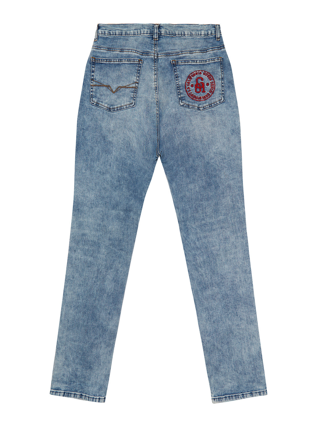  GUESS Big Boy Mid-Rise Denim Slim Pants in Blue Mid Wash (7-16) L2RA09D46T0 Back View