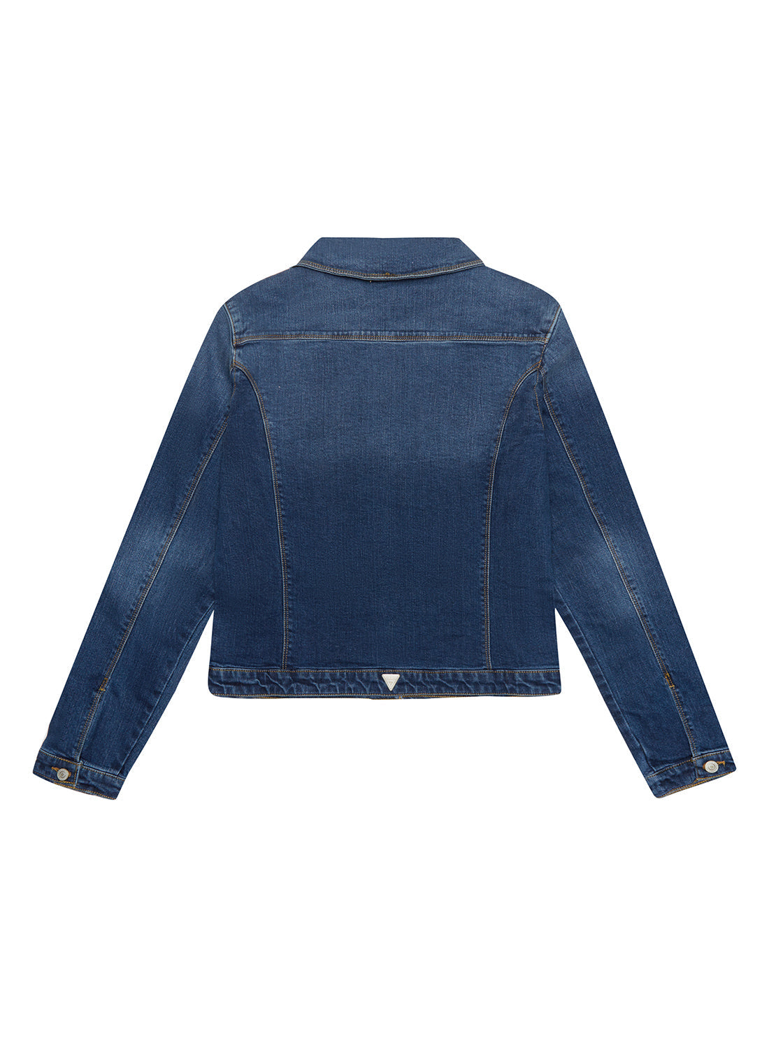GUESS Kids Big Girl Medium Washed Denim Jacket (7-16) J81L21D4HB0 Back View