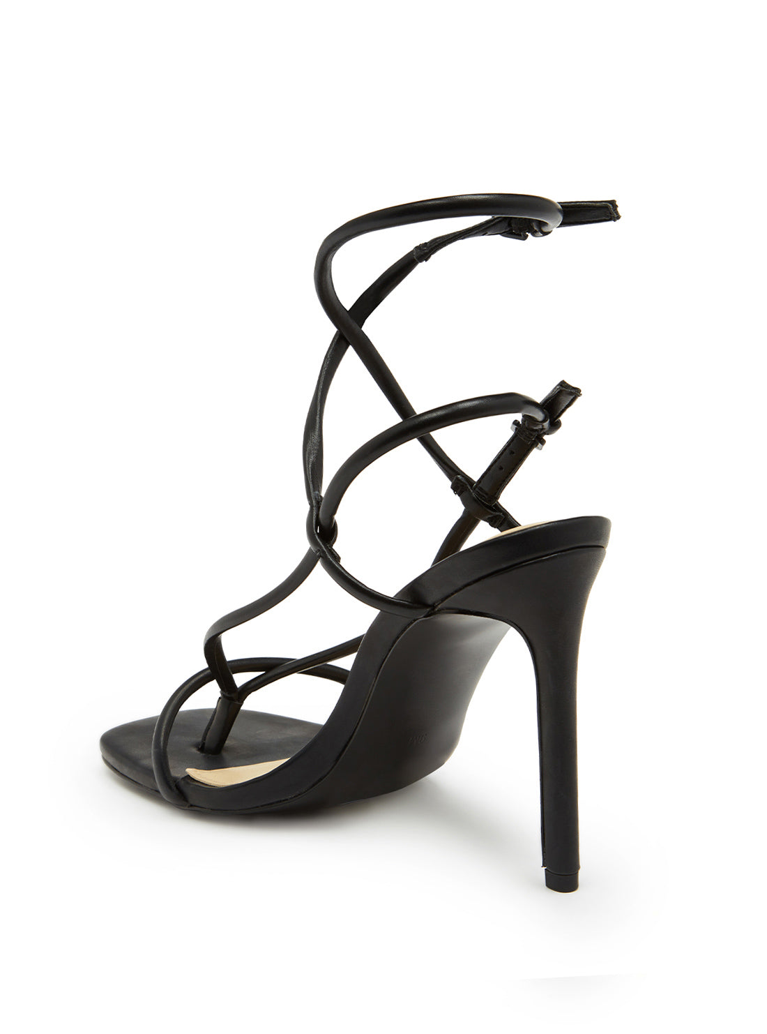 GUESS Women's Black Bilma Strappy Stiletto Heels BILMA Back View