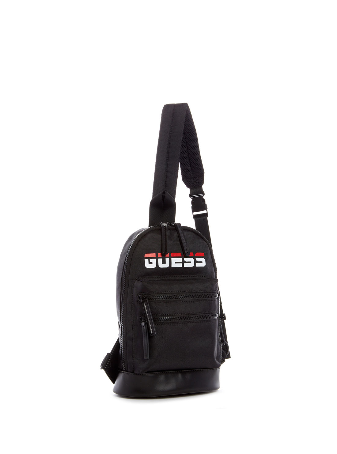 GUESS Womens  Black Duo Sling Backpack NG773293 Front Side View