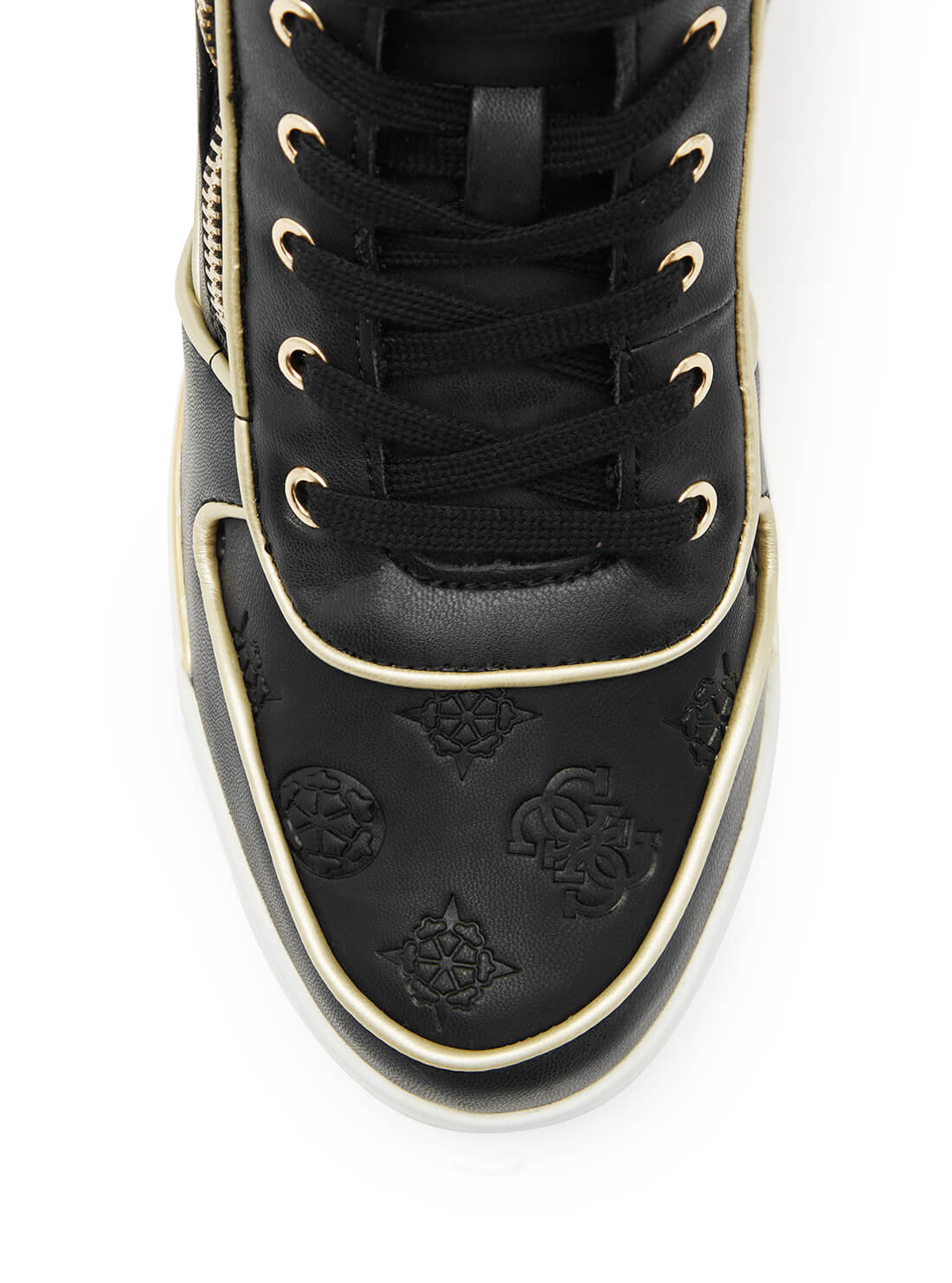 GUESS Womens Black Fiora High-Top Platform Sneakers FIORA-A Top View