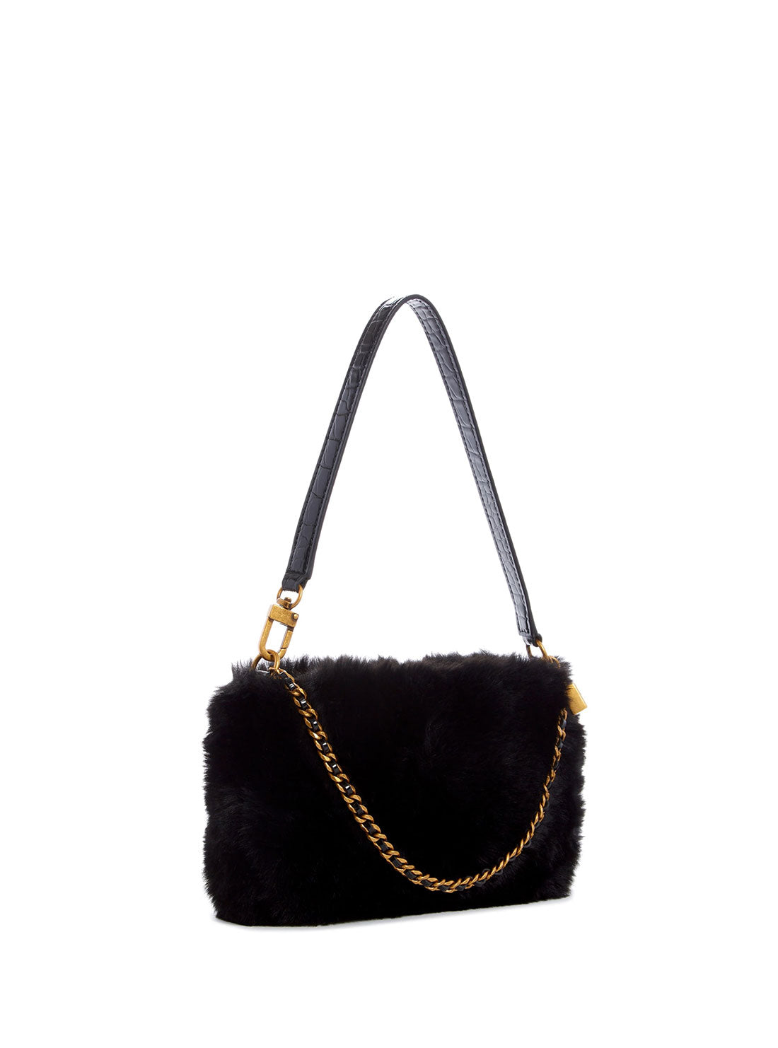GUESS Womens Black Katey Luxe Mini Shoulder Bag FB838372 Front Side View