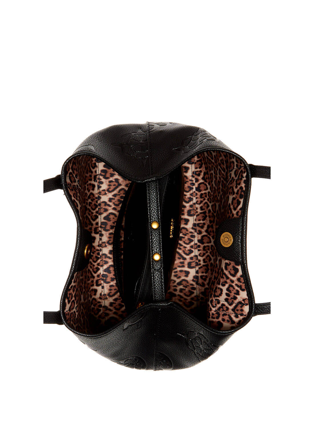 GUESS Women's Black Logo Vikky Tote Bag DB699523 Inside View