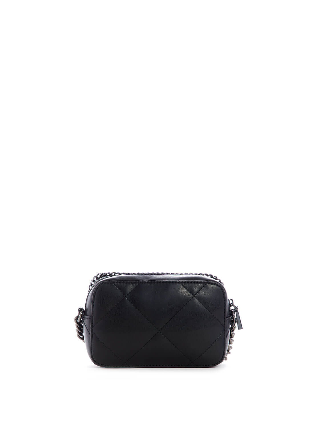 GUESS Womens Black Quilted Khatia Crossbody Camera Bag QM838114 Back View