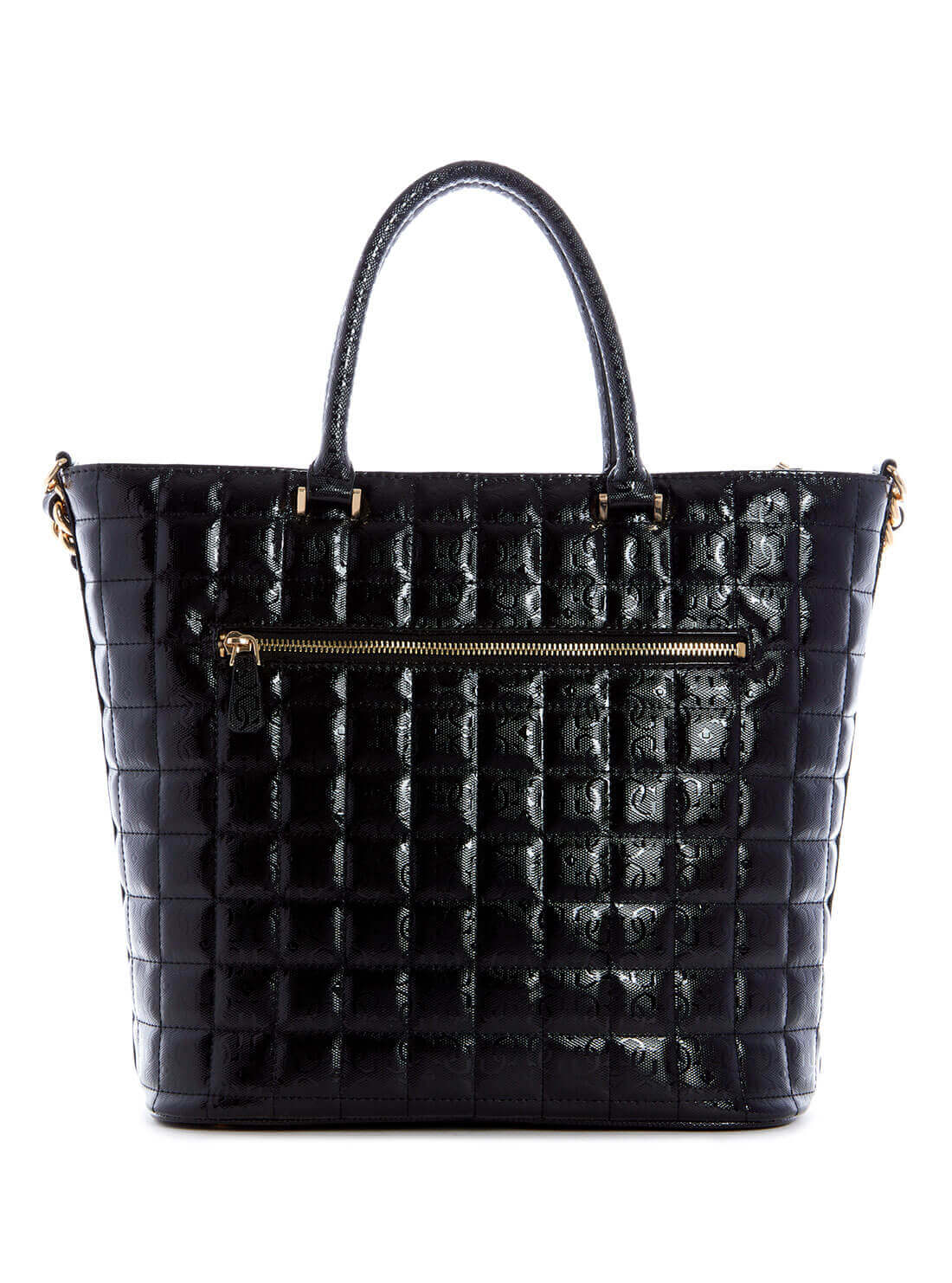 GUESS Womens Black Quilted Kobo Elite Tote Bag GG841123 Back View