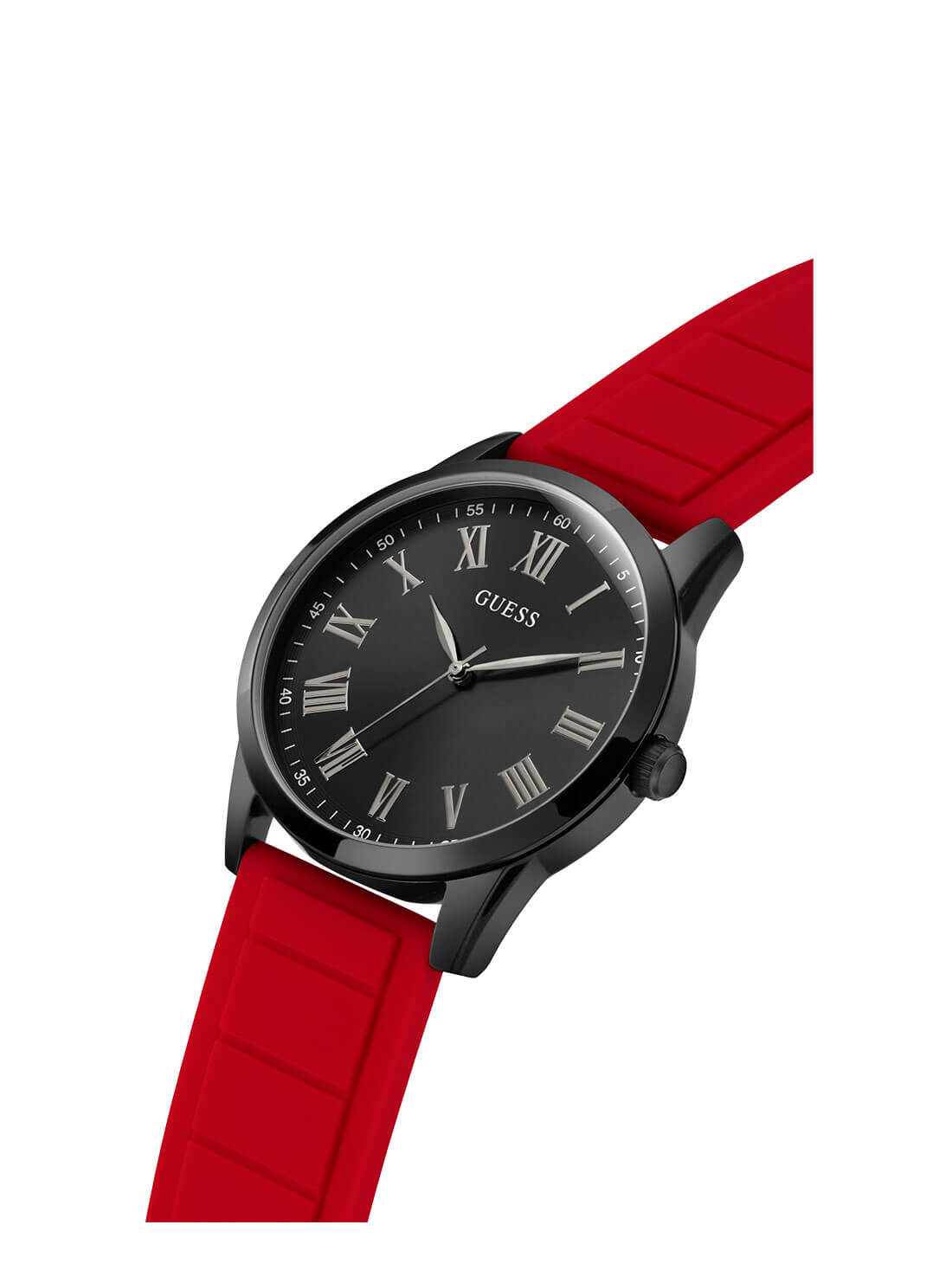 GUESS Mens Black Red Charter Watch GW0362G4 Side Angle View