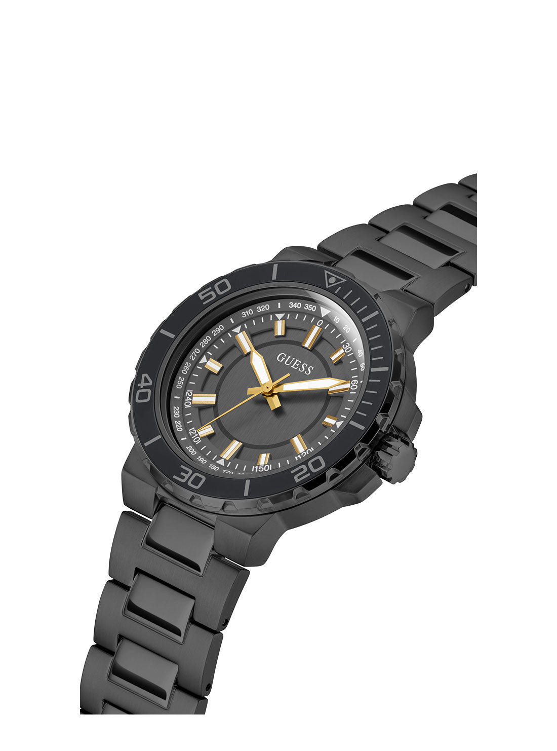 GUESS Mens Black Track Watch GW0426G3 Side Angle View
