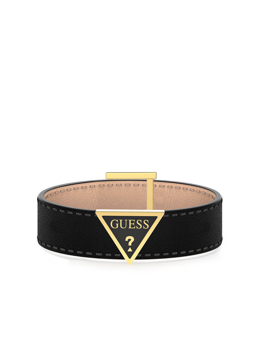 GUESS Womens  Black Triangle Logo Bracelet UBB01495JWYGBK Front View