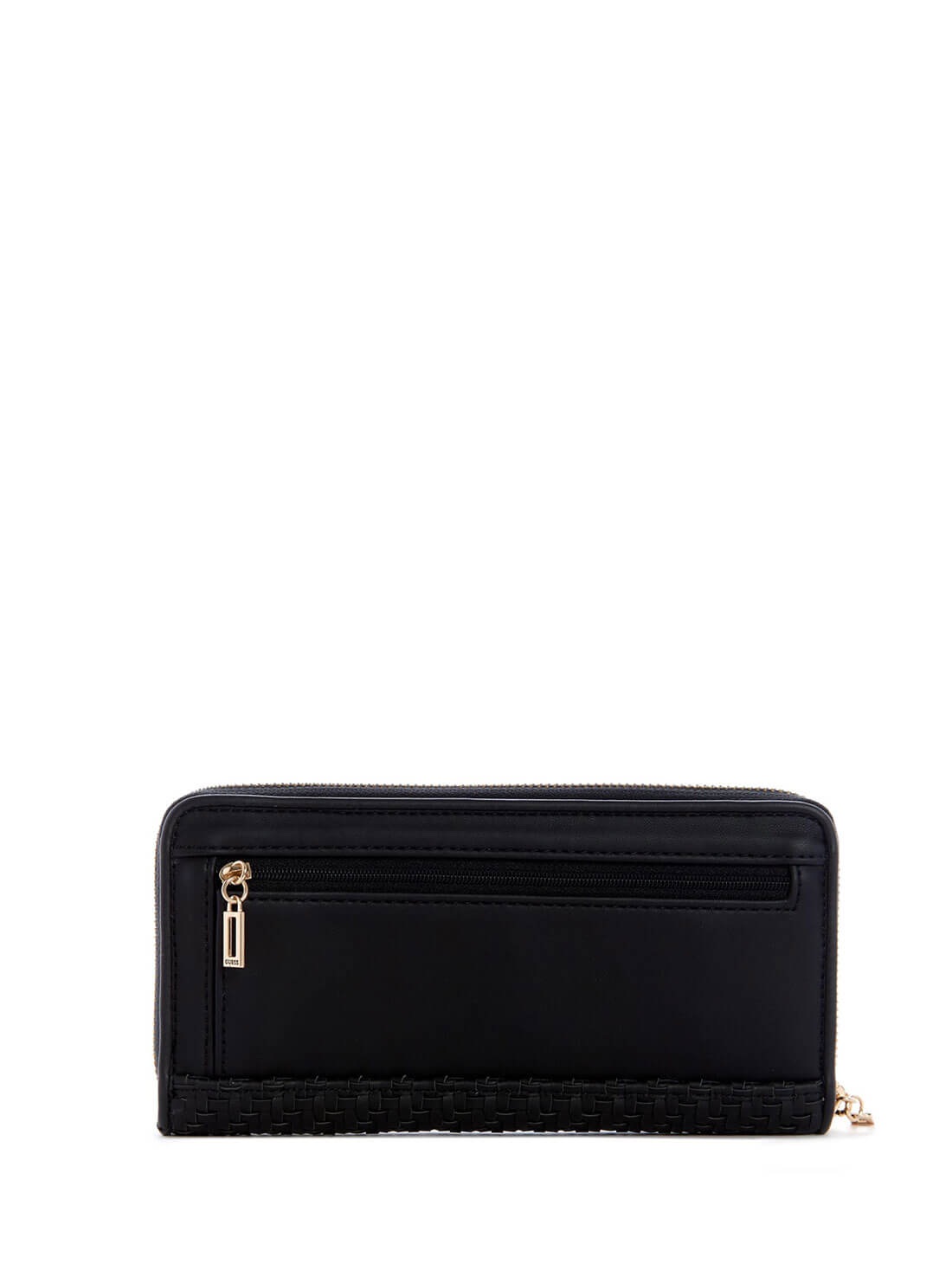 GUESS Womens Black Woven Hassie Large Wallet VG839746 Back View