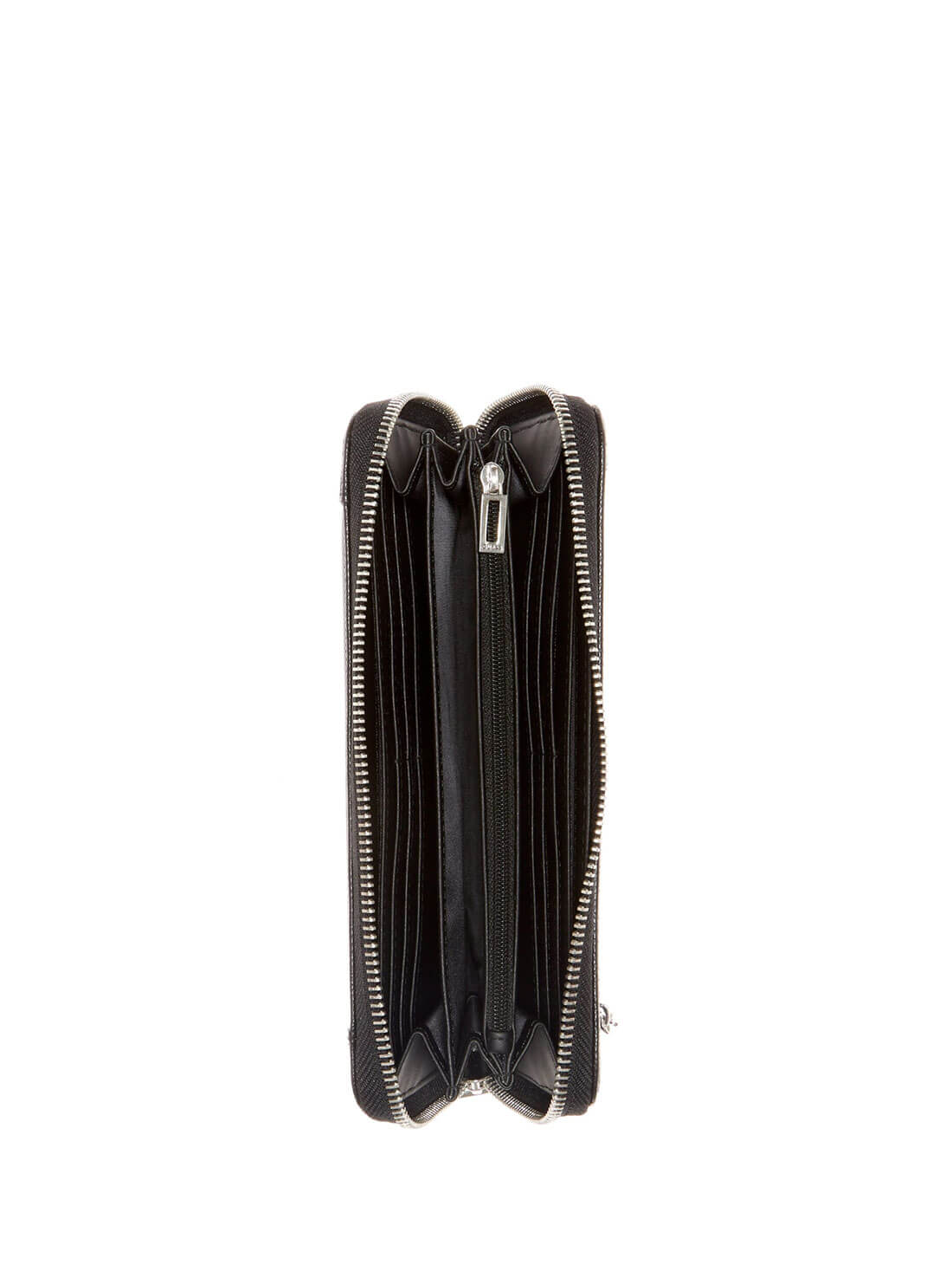 GUESS Womens Black Woven Hassie Large Wallet VG839746 Inside View