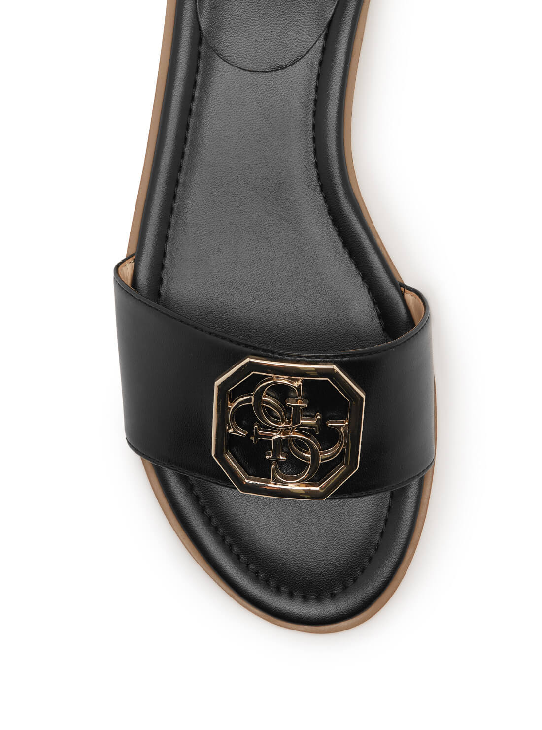 GUESS Women's Black Botali Quattro G Logo Slides BOTALI-A Top View