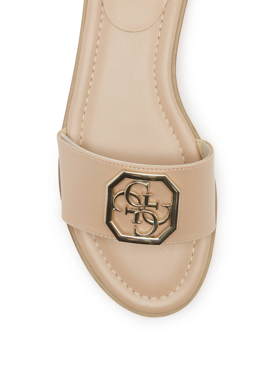 GUESS Women's Beige Botali Quattro G Logo Slides BOTALI-A Top View