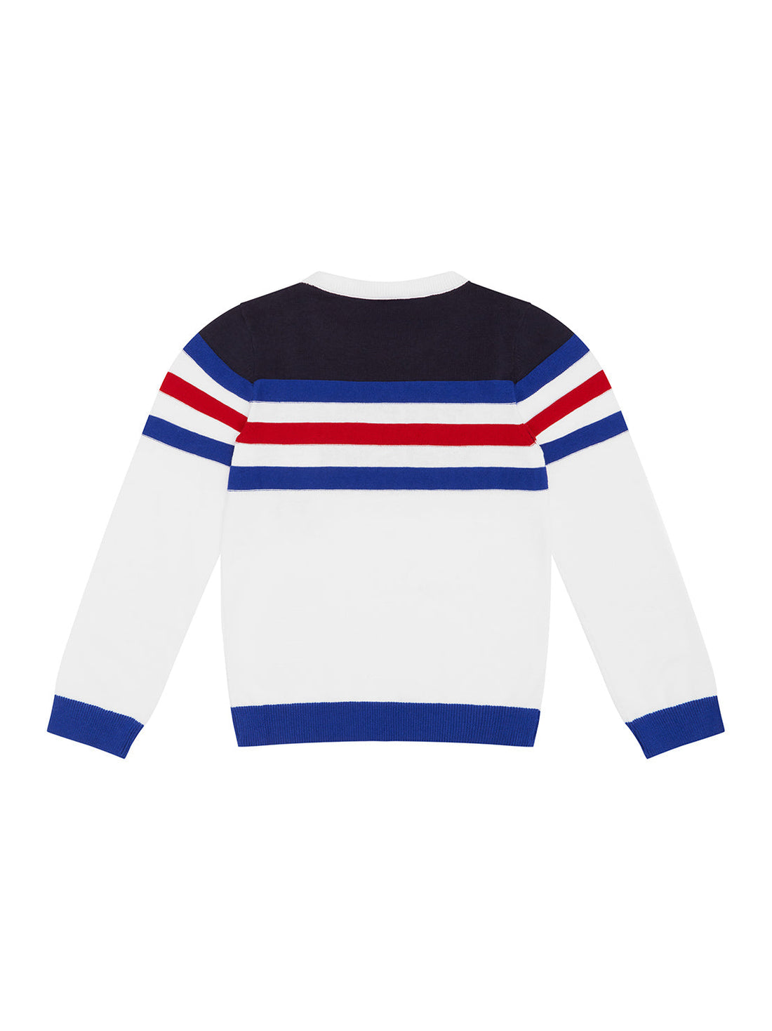 GUESS Little Boys Varsity Striped Logo Sweater Top (2-7) N1BR00Z2NN0  Back View