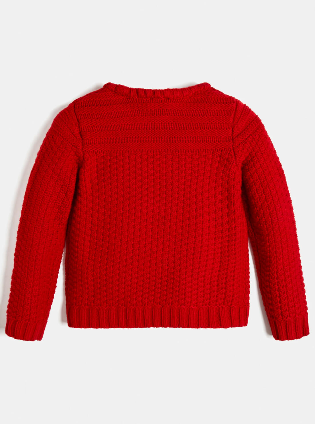GUESS Big Boy Red Logo Long Sleeve Sweater (7-16) L1BR09Z2WB0 Back View