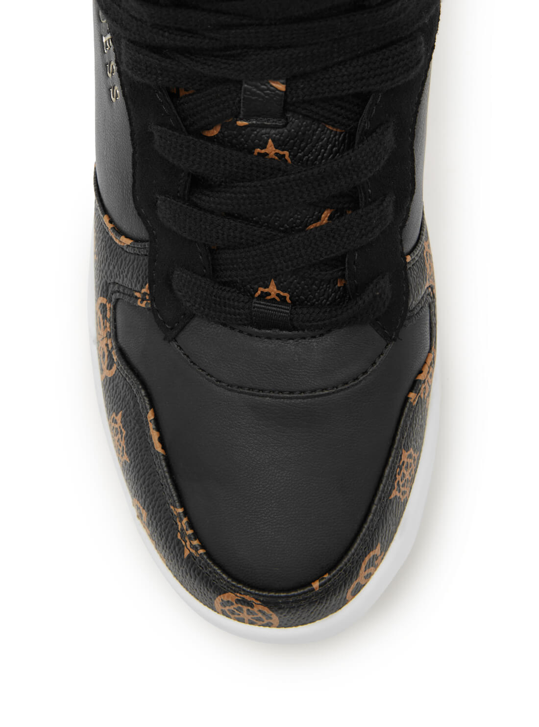 GUESS Women's Brown Logo Dense High-Top Platform Sneakers DENSE-A Top View