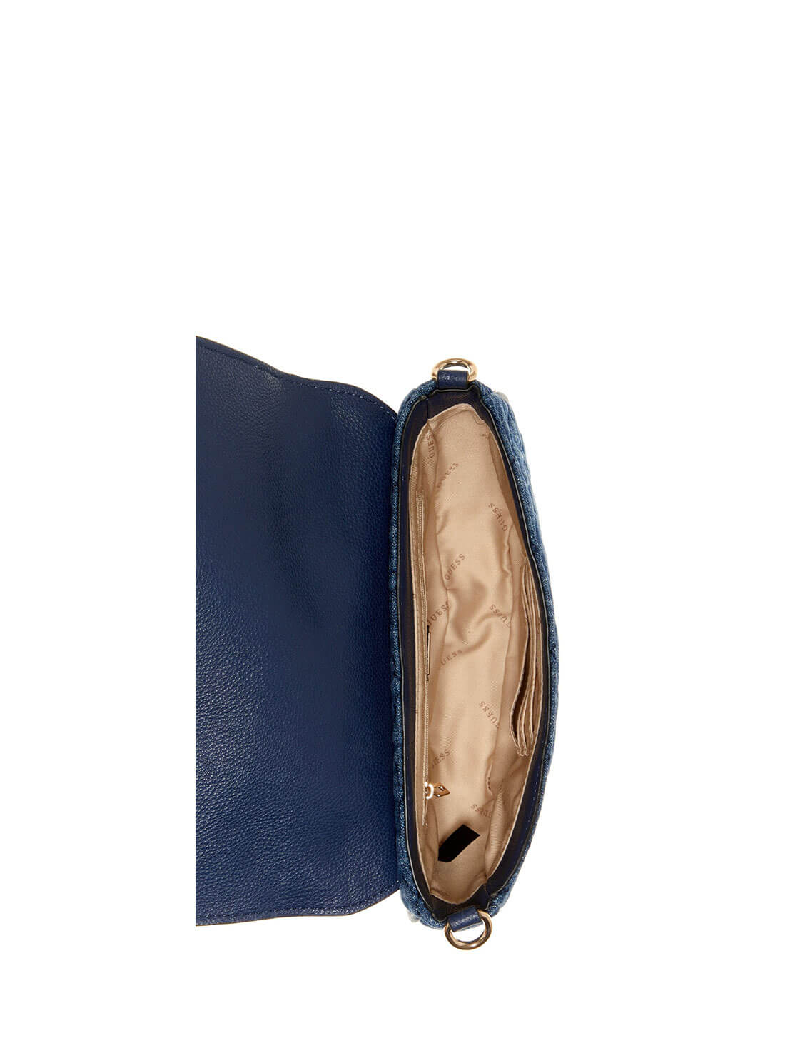 GUESS Women's Blue Denim Gillian Crossbody Bag DG839421 Inside View