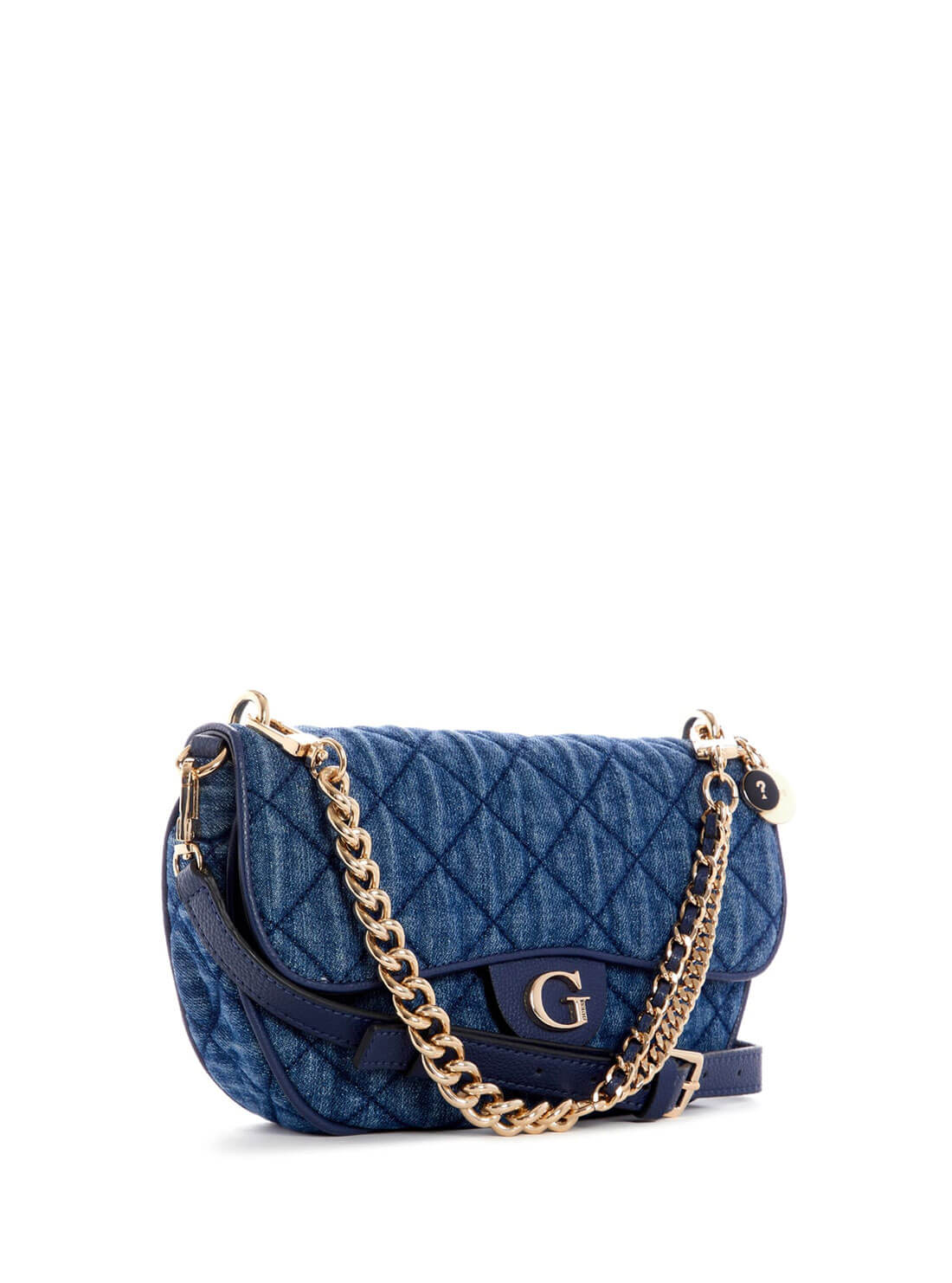 GUESS Women's Blue Denim Gillian Crossbody Bag DG839421 Front Side View