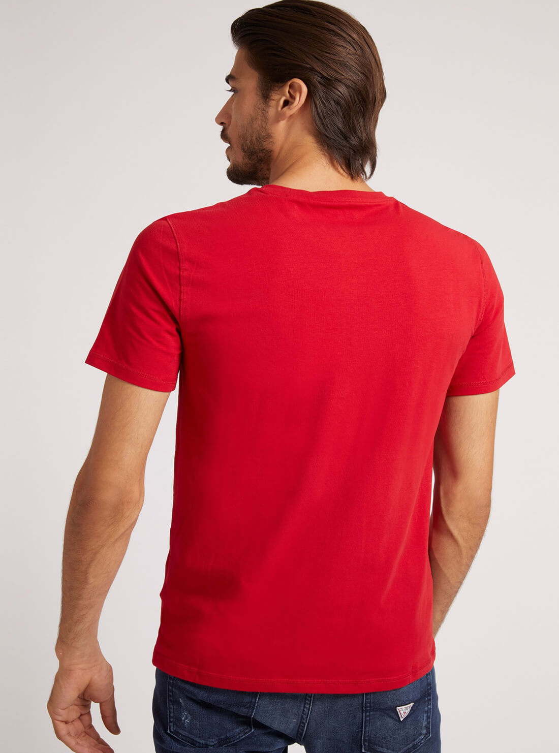GUESS Mens Red Double G Logo T-Shirt M1BI35J1311 Back View