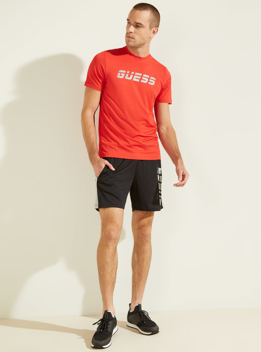 GUESS Mens Eco Red Anderson Sports T-Shirt U1YA08MC03Y Full View