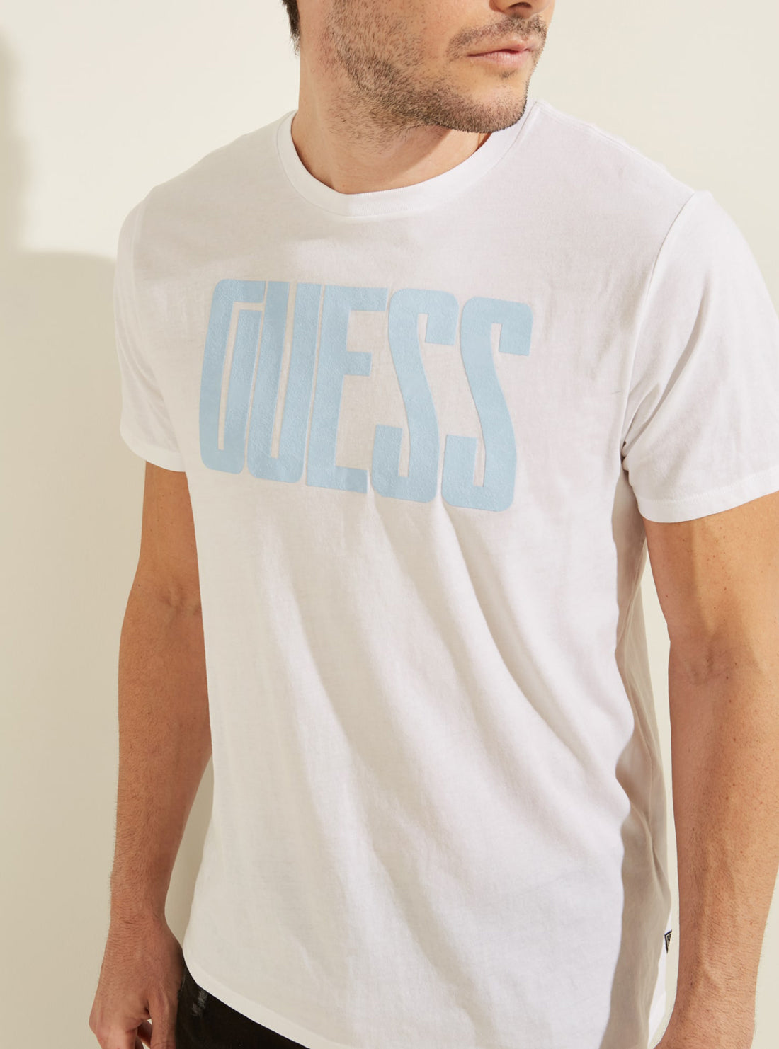 GUESS Mens Eco White Nautical Logo T-Shirt  MBGI31R9RM8 Detail View