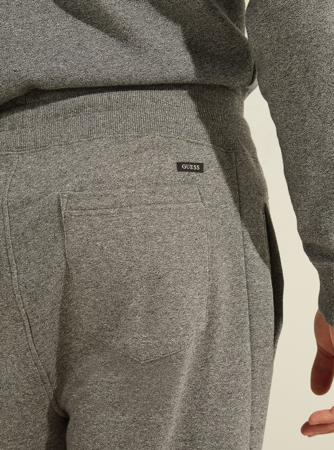 GUESS Mens Eco Grey Relaxed Roy Joggers  M0GQ05R44Q7 Back Detail View